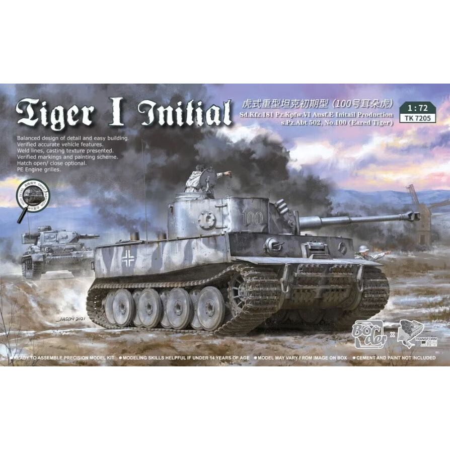 BORDER MODEL 1/72 Tiger I Initial Sd.Kfz.181 Pz.pfw.VI Ausf.E Plastic Model Kit
