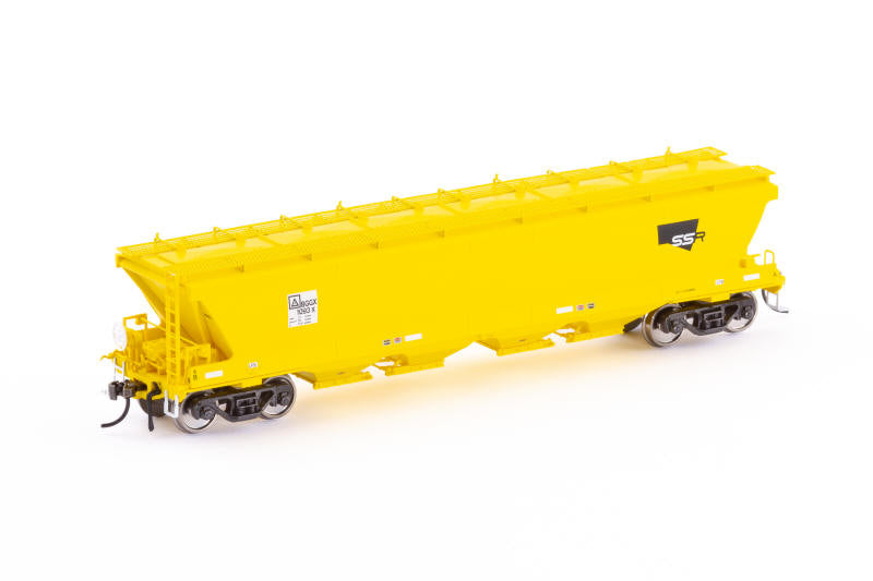 AUSCISION HO BGGX/BGGY Grain Hopper, SSR Yellow with SSR Logo - 4 Wagon Pack
