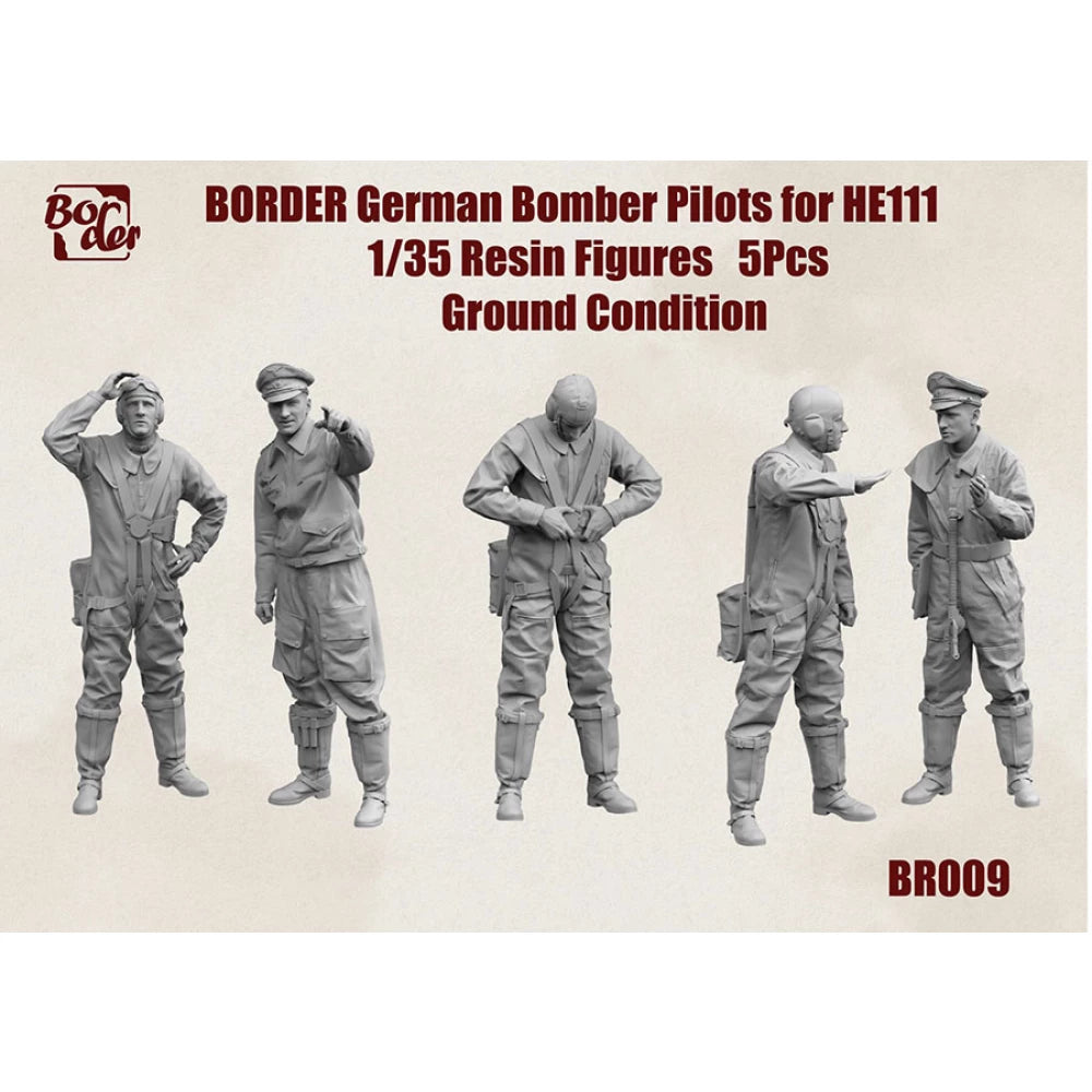 BORDER MODEL 1/35 German Bomber Pilots for He111 Ground Condition (5pc) Resin Figures Set