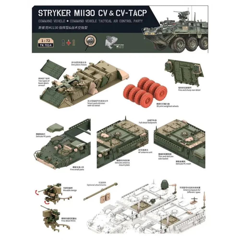 BORDER MODEL 1/72 Stryker M1130 CV & CV-TACP 1+1 Plastic Model Kit