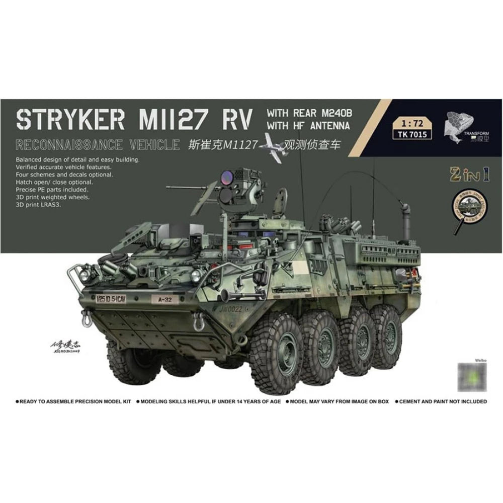 BORDER MODEL 1/72 Stryker M1127 RV 2 in 1 Plastic Model Kit