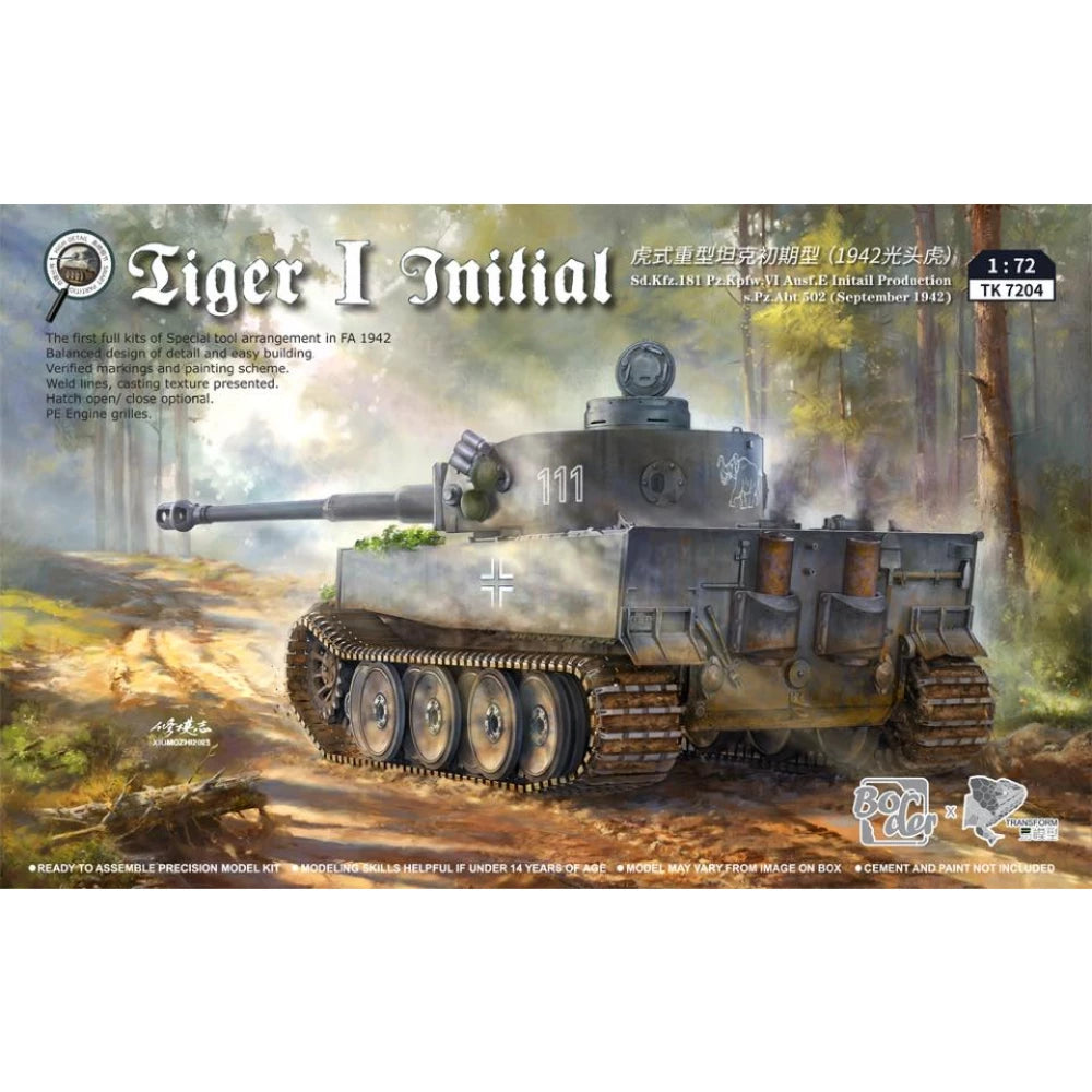 BORDER MODEL 1/72 Tiger I Initial Production September 1942 Plastic Model Kit