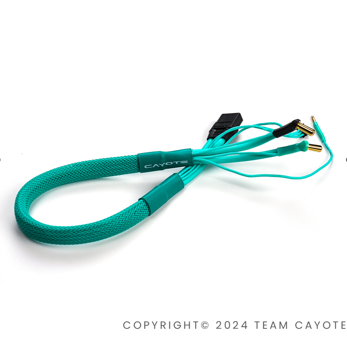 CAYOTE Power 2S 5mm Bullet Charge Cable & Wires, XT60 Connector, 450mm, Aurora Green
