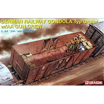 Dragon 1/35 German Railway Gondola Type Ommr w/AA Gun Crew Plastic Model Kit