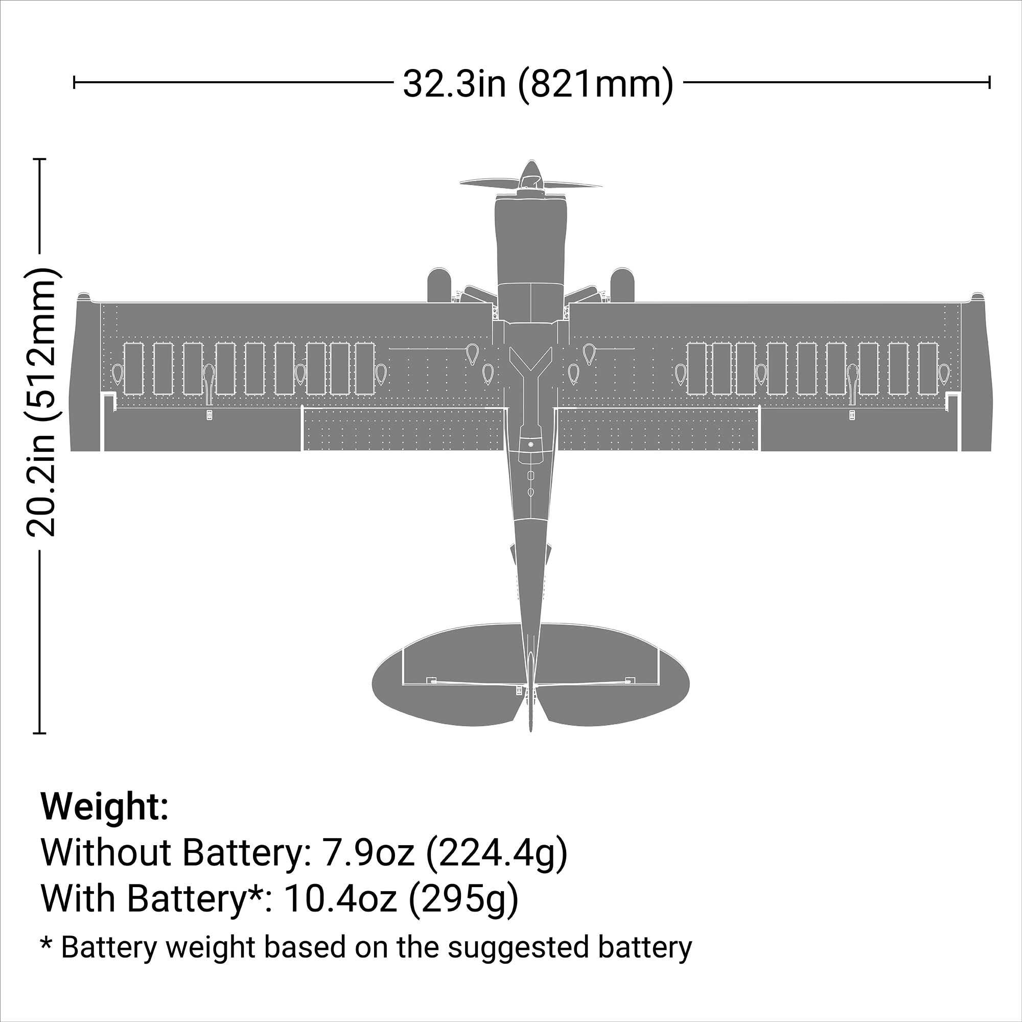 E-flite Micro Scrappy STOL 800mm RC Plane, BNF Basic, EFL02150D