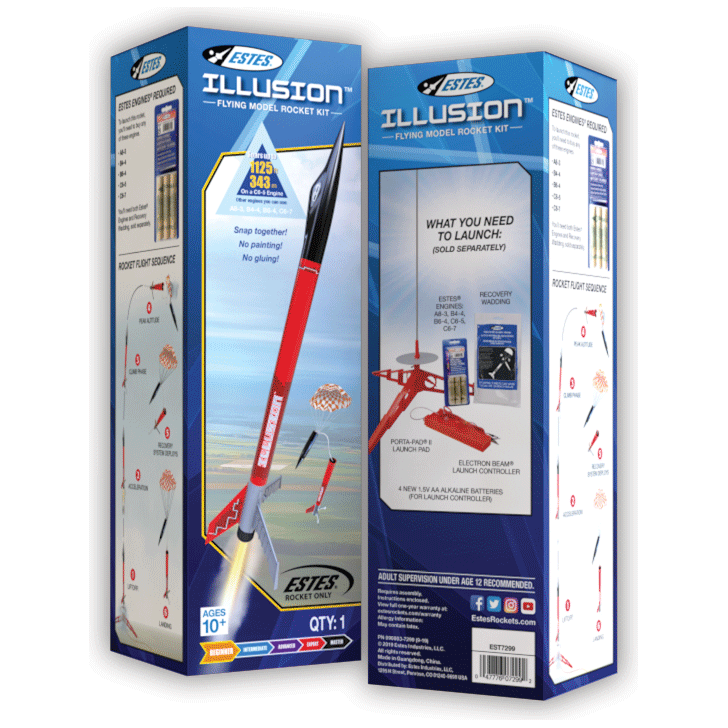 ESTES Illusion Beginner Model Rocket Kit (18mm Standard Engine)