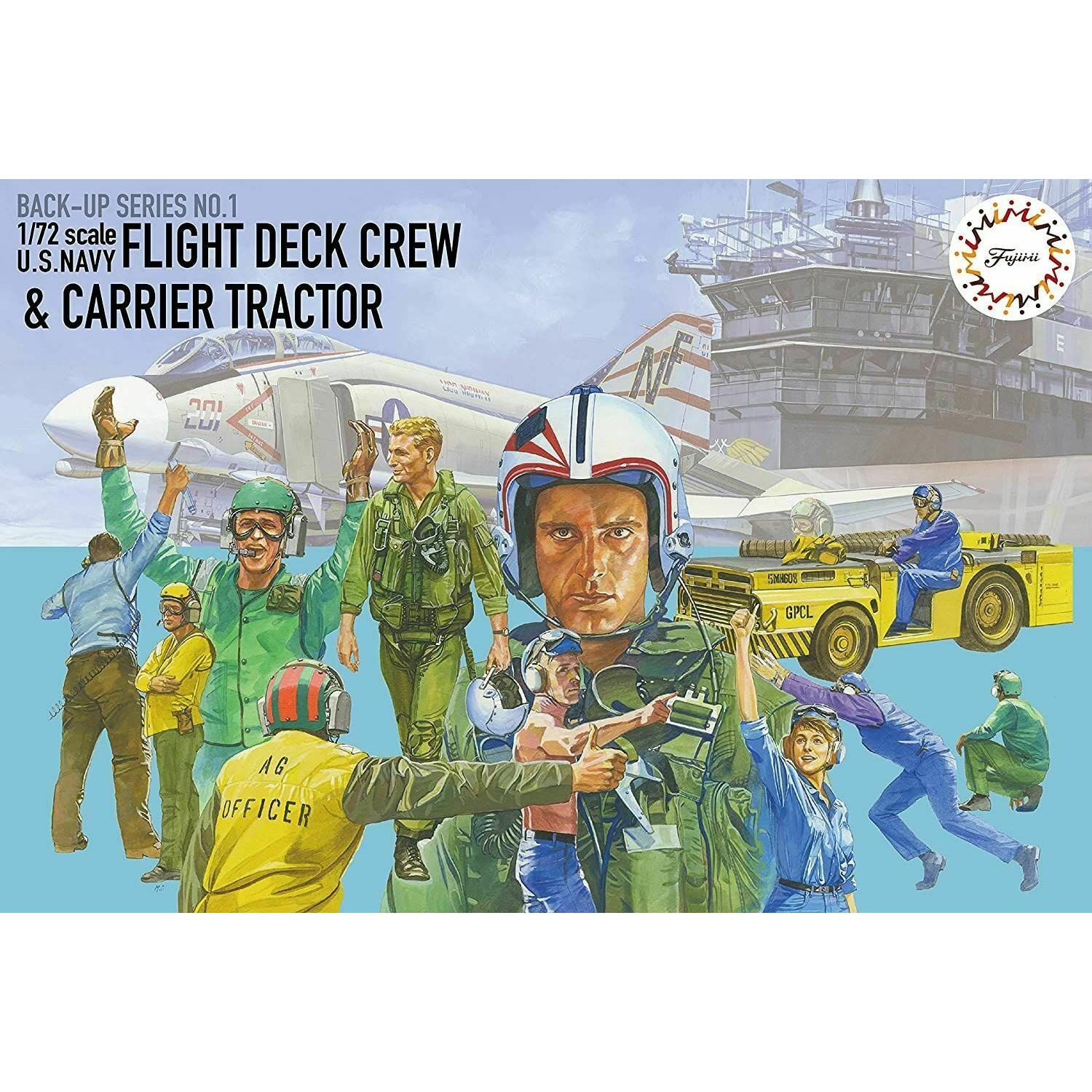 FUJIMI 1/72 Flight deck crews & MD-3 tractor (USN) (FDC-1) Plastic Model Kit [72345]