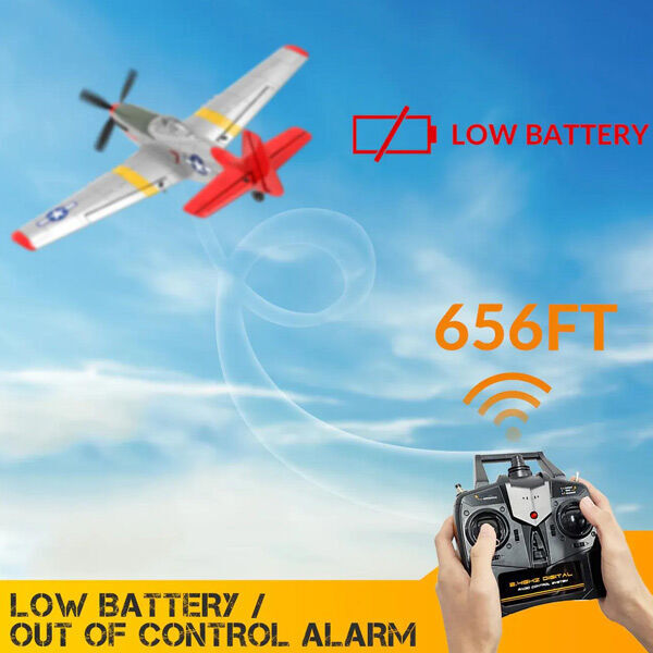 VOLANTEX 76105RR-2B P51D Mustang 400mm RTF Gyro 2 Batteries