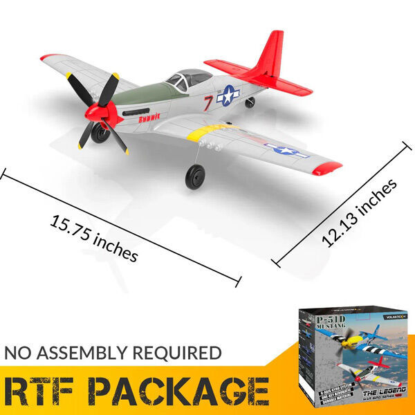 VOLANTEX 76105RR-2B P51D Mustang 400mm RTF Gyro 2 Batteries