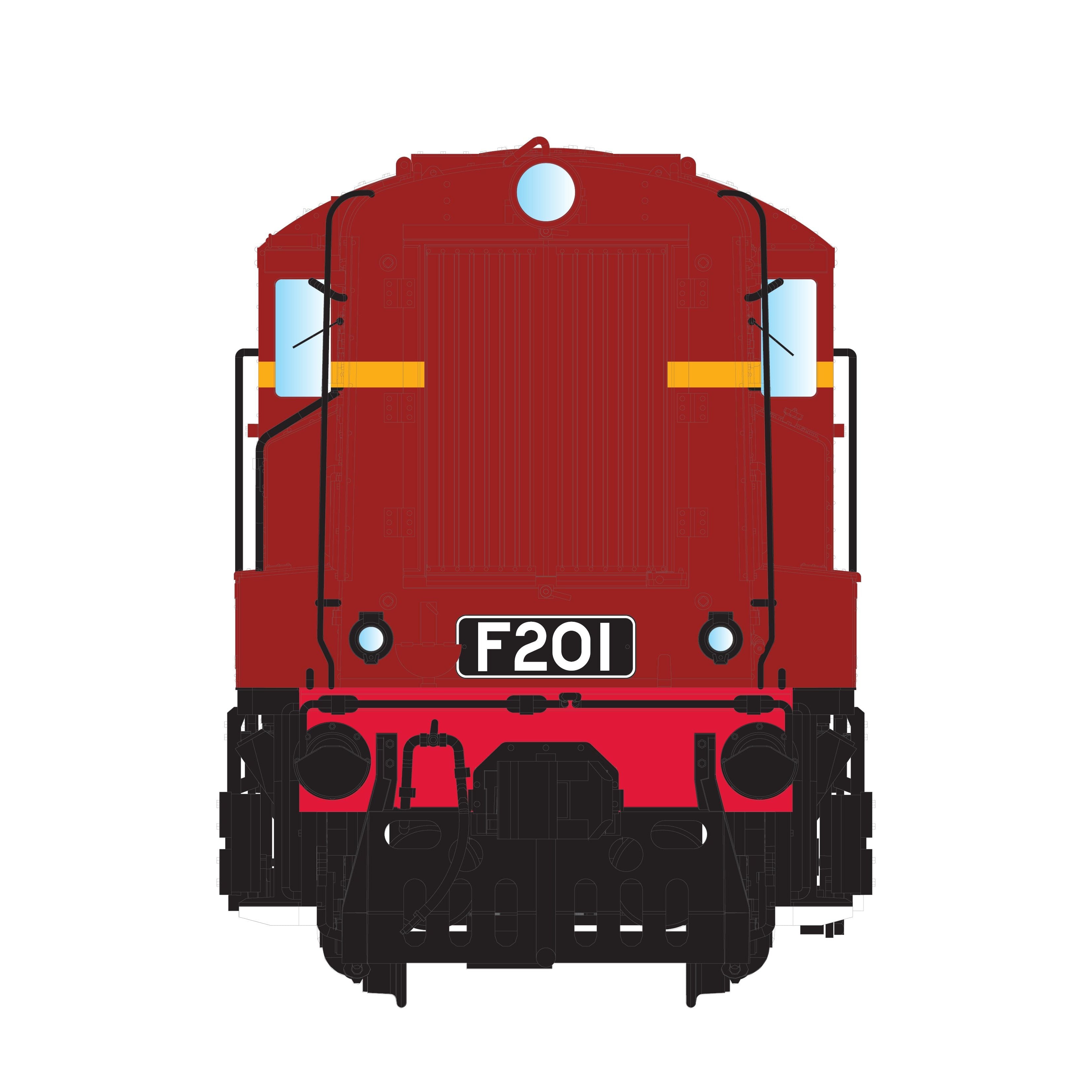 IDR HO F 212 VR Red wide lining without buffers