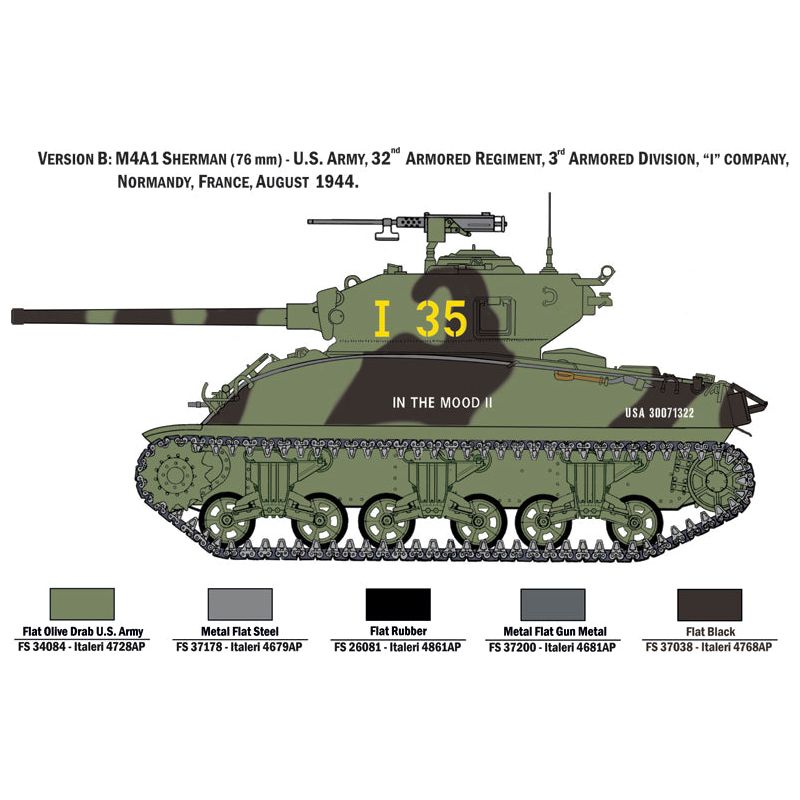 ITALERI 1/35 M2A1 Sherman Tank with U.S. Infantry