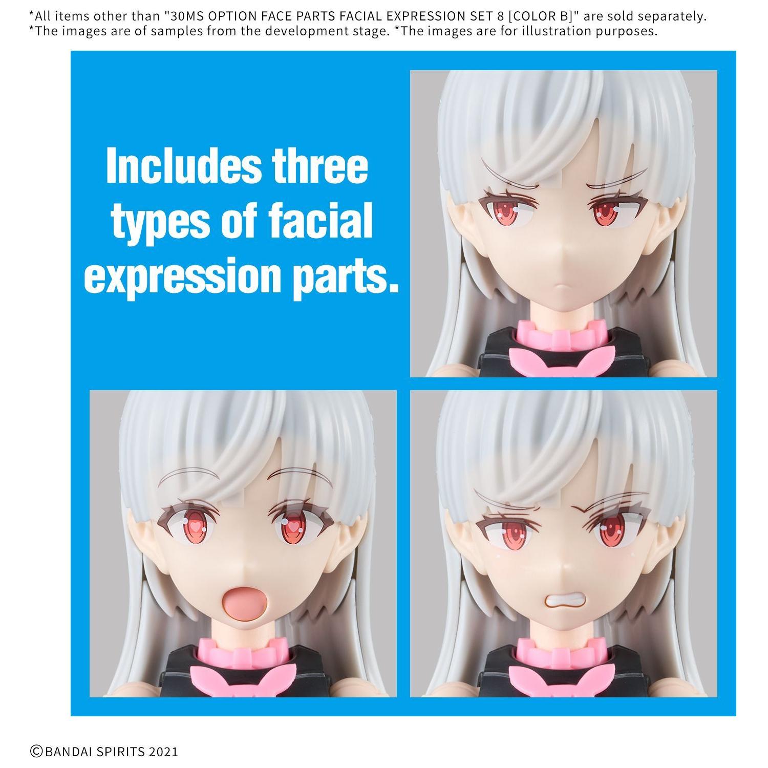 BANDAI 30MS OPTION FACE PARTS FACIAL EXPRESSION SET 8 [COLOR B]