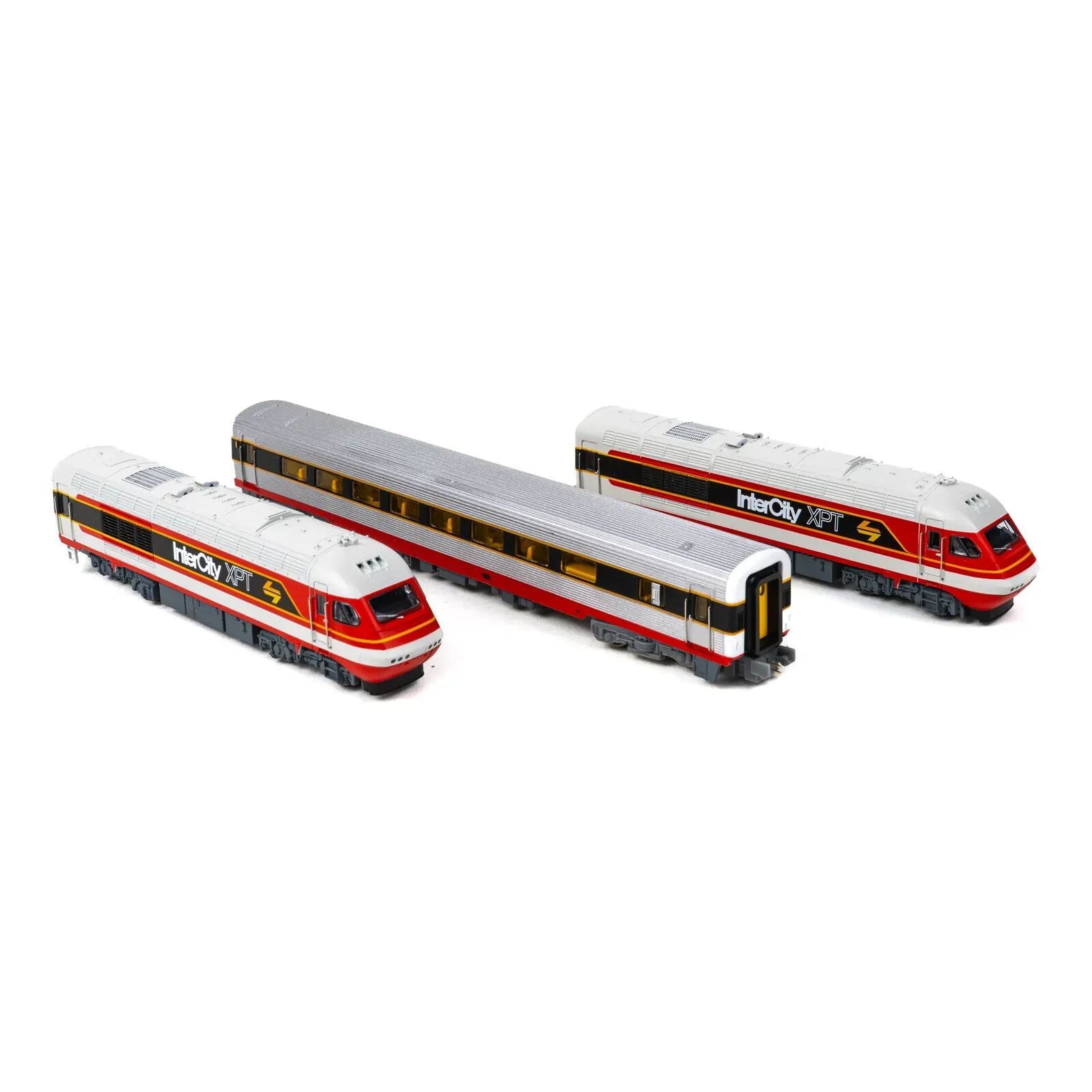 GOPHER MODELS N Scale New South Wales XPT 3pc Set State Rail Authority "Candy" Livery