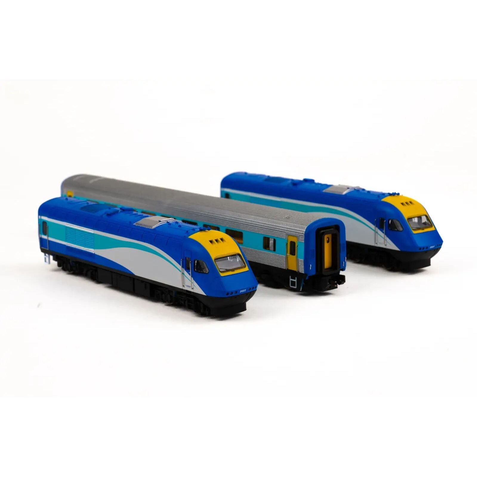 GOPHER MODELS N Scale New South Wales XPT 3pc Set Trainlink Blue (No Logo) Livery (2003/2007)