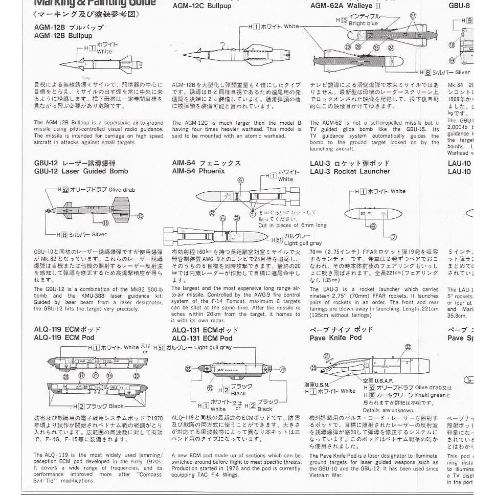 HASEGAWA 1/48 U.S. AIRCRAFT WEAPONS B