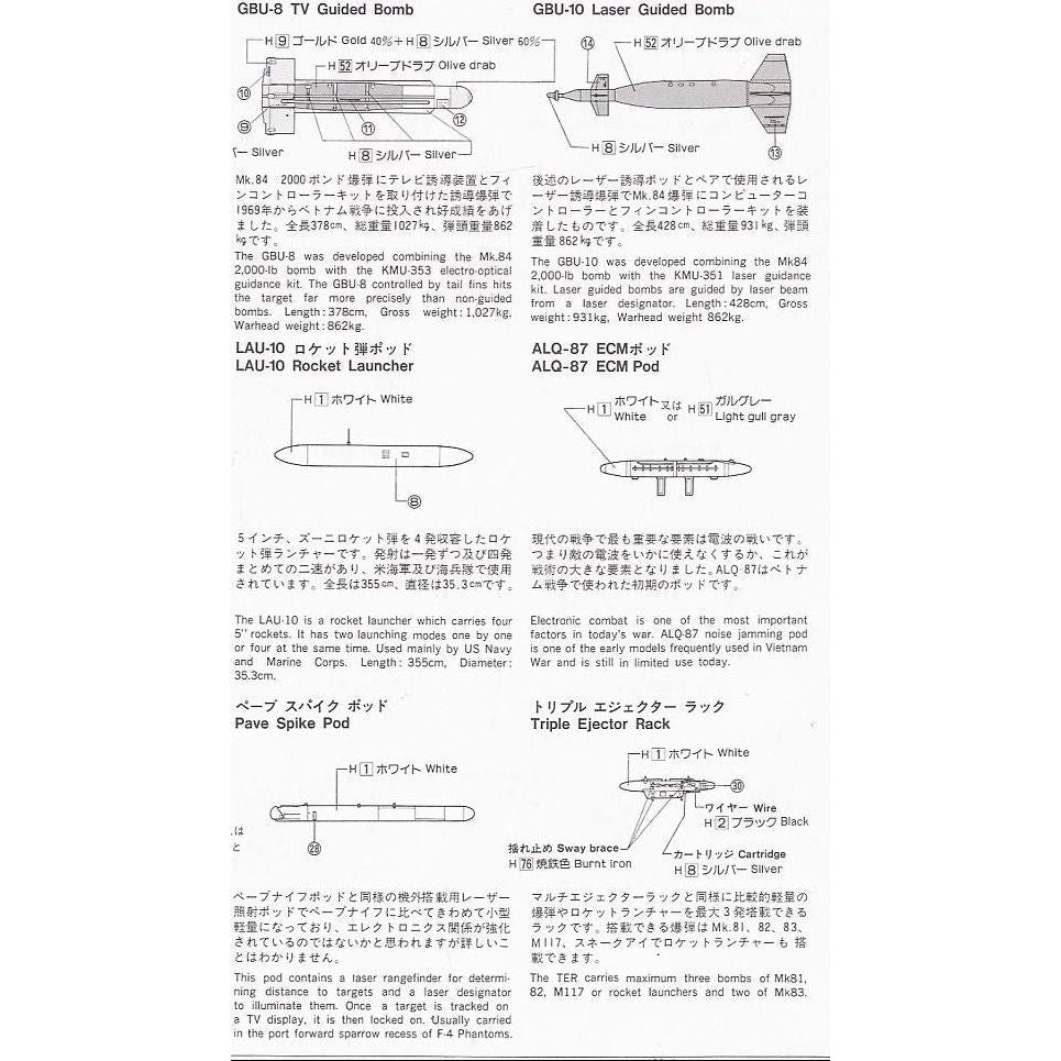 HASEGAWA 1/48 U.S. AIRCRAFT WEAPONS B