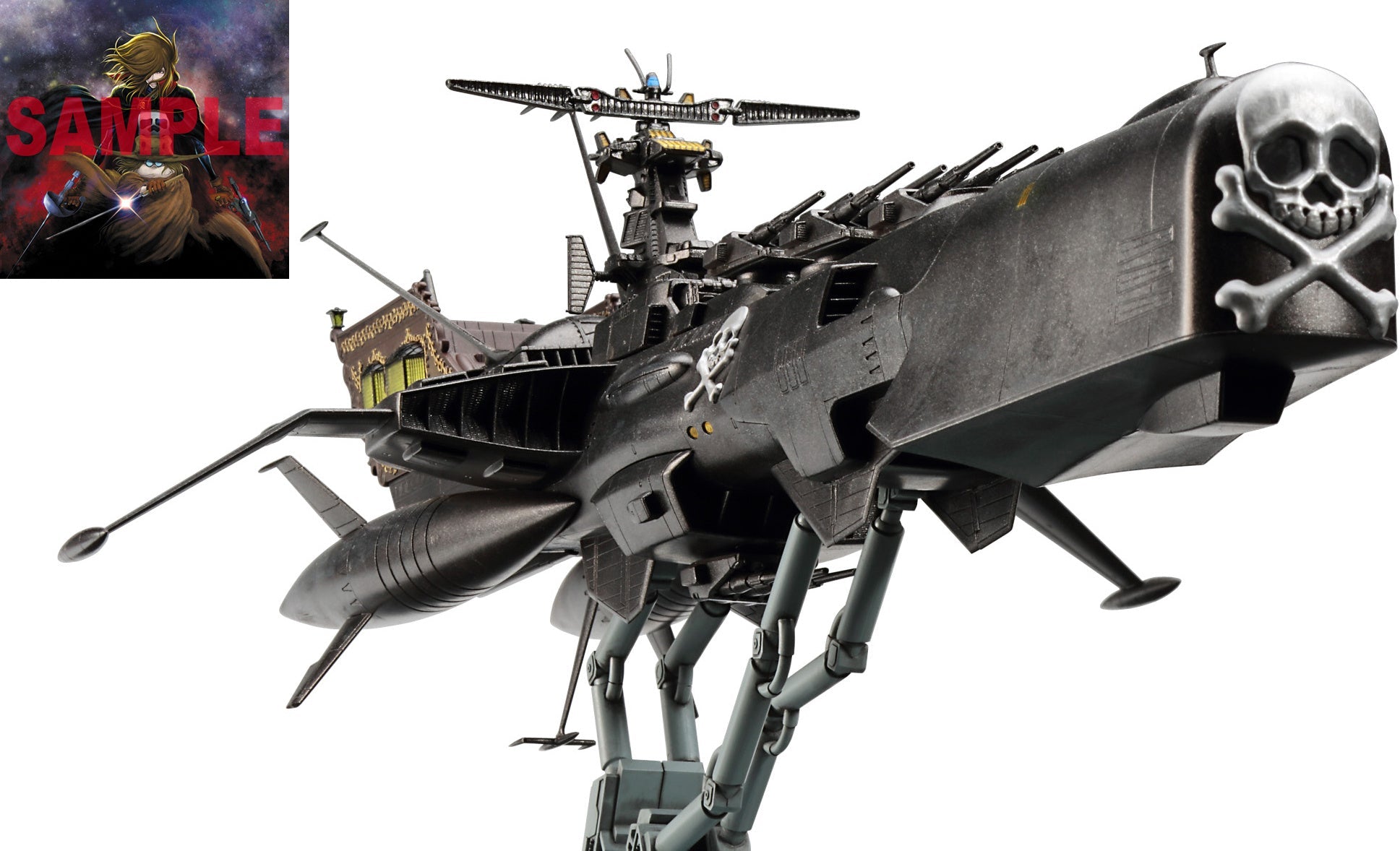 HASEGAWA CAPTAIN HARLOCK SPACE PIRATE DIMENSION VOYAGE Space Pirate Battleship ARCADIA Third ship Variant Attack enhanced type w/ACRYLIC STAND FIGURE