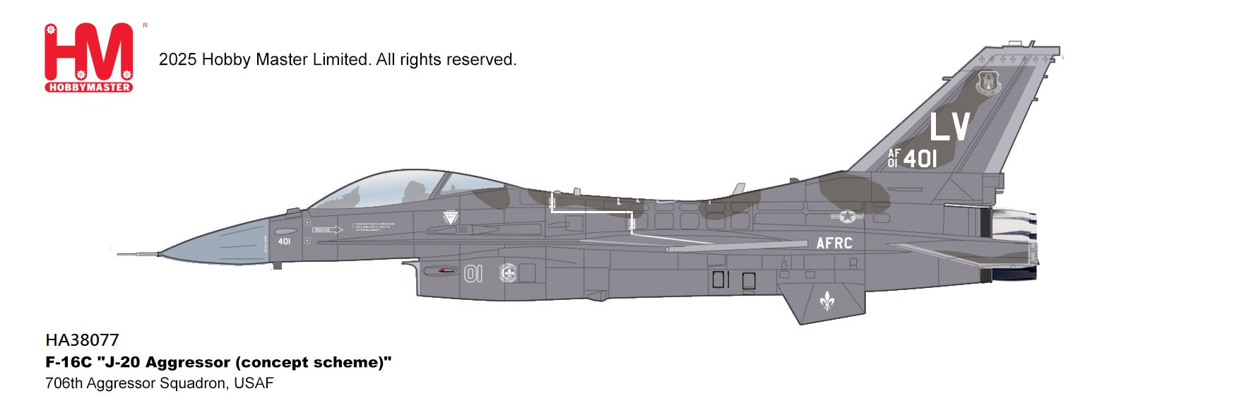 HOBBY MASTER 1/72 F-16C 'J-20 Aggressor (concept scheme)' 706th Aggressor Squadron, USAF