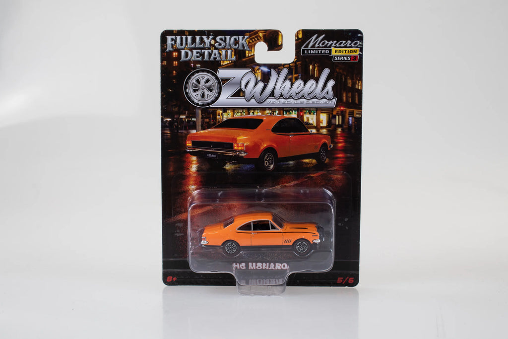 OZ LEGENDS 1/64 R3 Fully Sick Detail OZ Wheels - Holden HG Monaro - Orange
