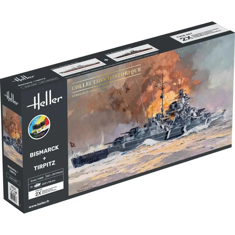HELLER STARTER KIT 1/400 Bismarck + Tirpitz TWINSET
