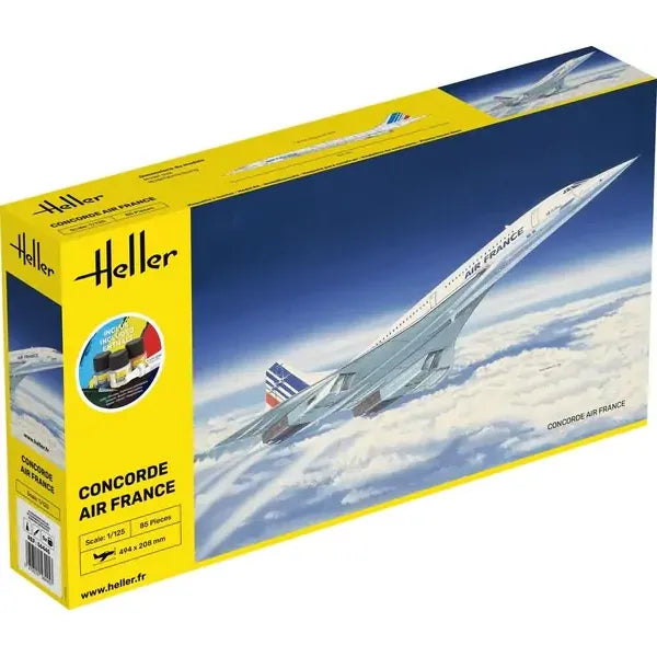 HELLER 1/125 GIFT SET Concorde 
Includes: cement, brush and main paints