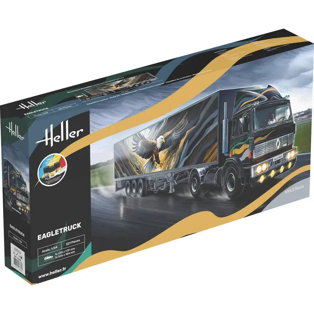 HELLER 1/24 GIFT SET Eagletruck 
Includes: cement, brush and main paints