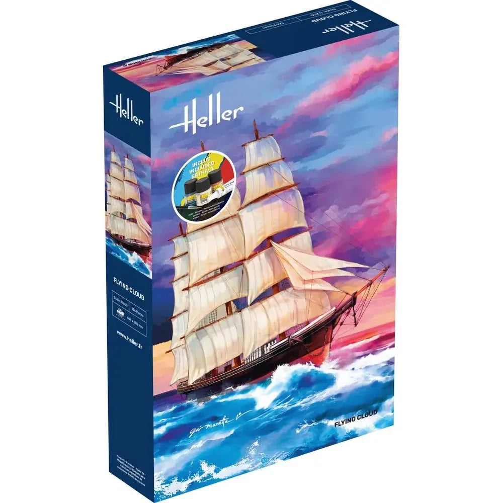 HELLER 1/200 GIFT SET Flying Cloud 
Includes: cement, brush and main paints