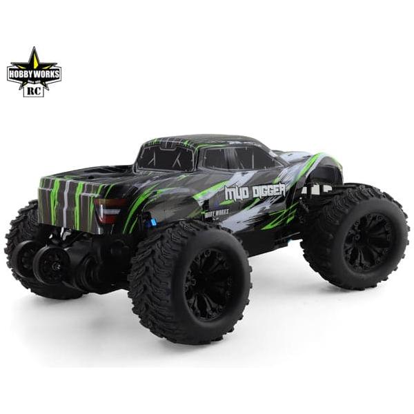 HOBBYWORKS Mud Digger V2 1/10 Brushed RC Monster Truck Green