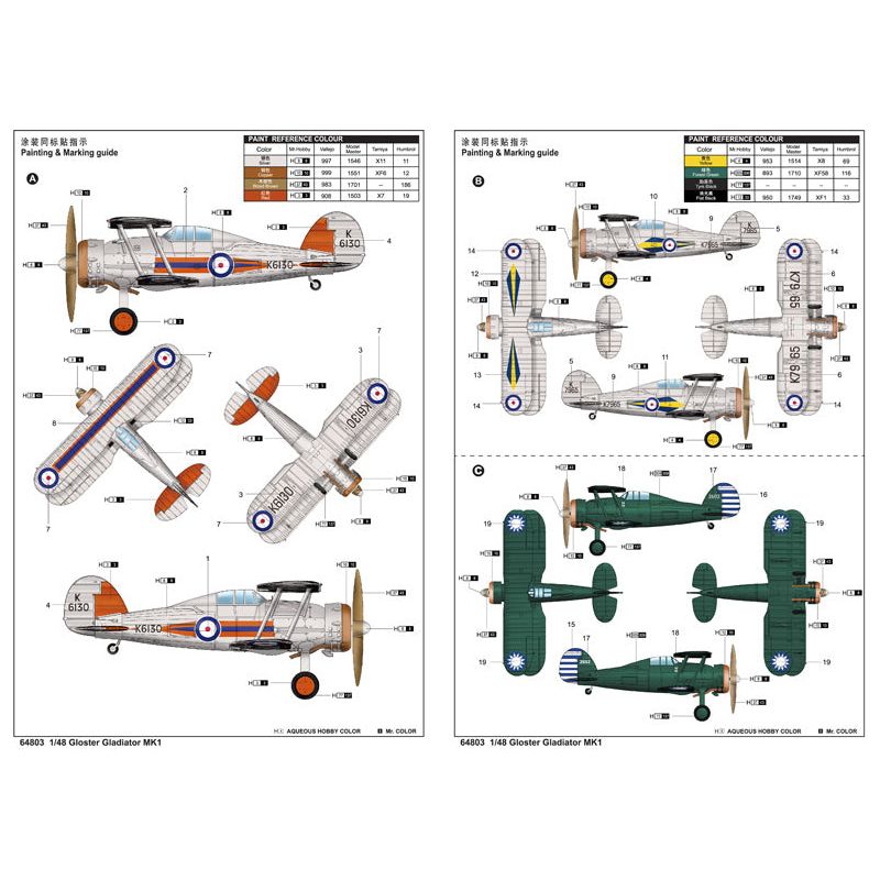 I LOVE KIT 1/48 Gloster Gladiator MK1 Plastic Model Kit [64803]