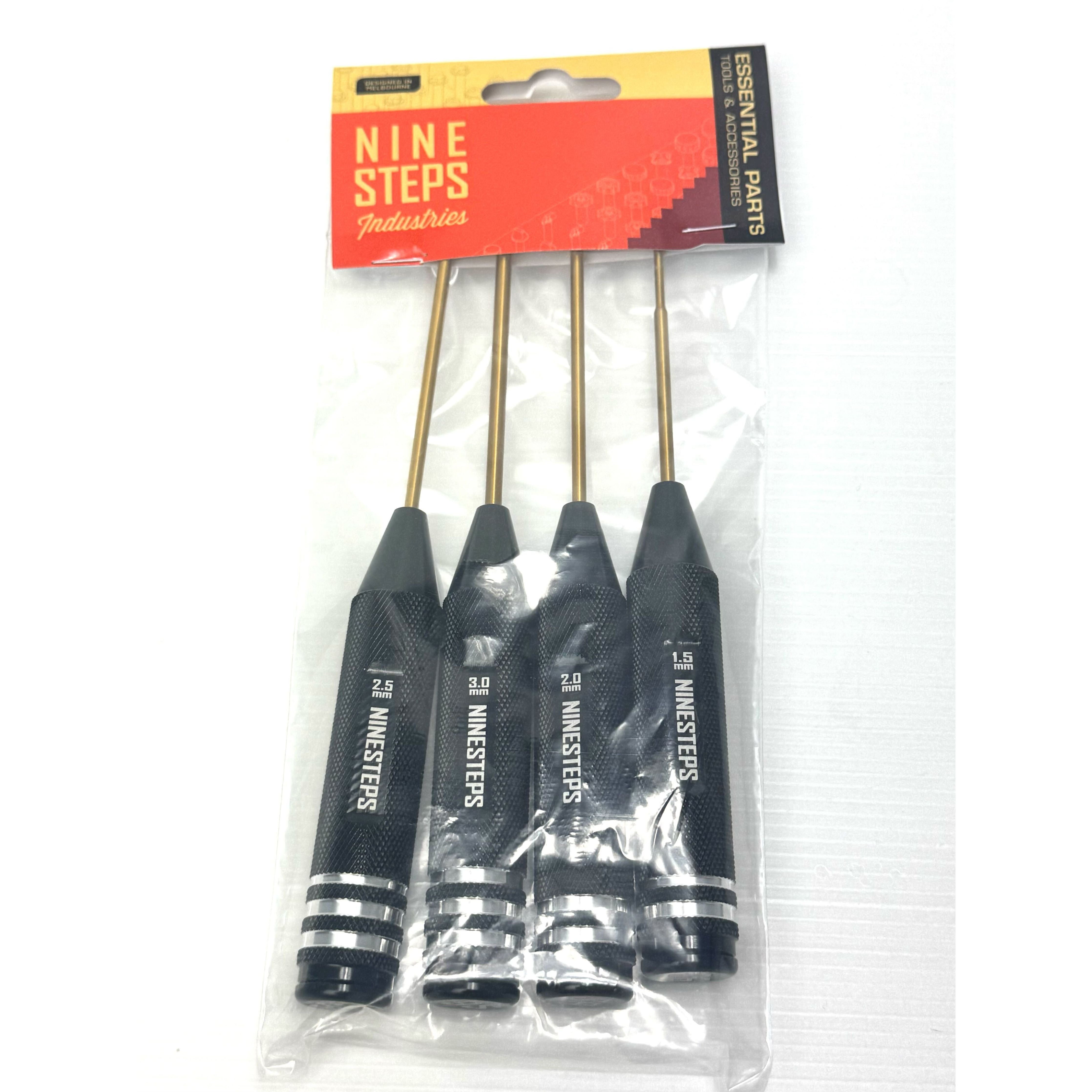 NineSteps 1.5, 2.0, 2.5 & 3.0 X 120mm Allen Driver Set (Tungsten Steel)