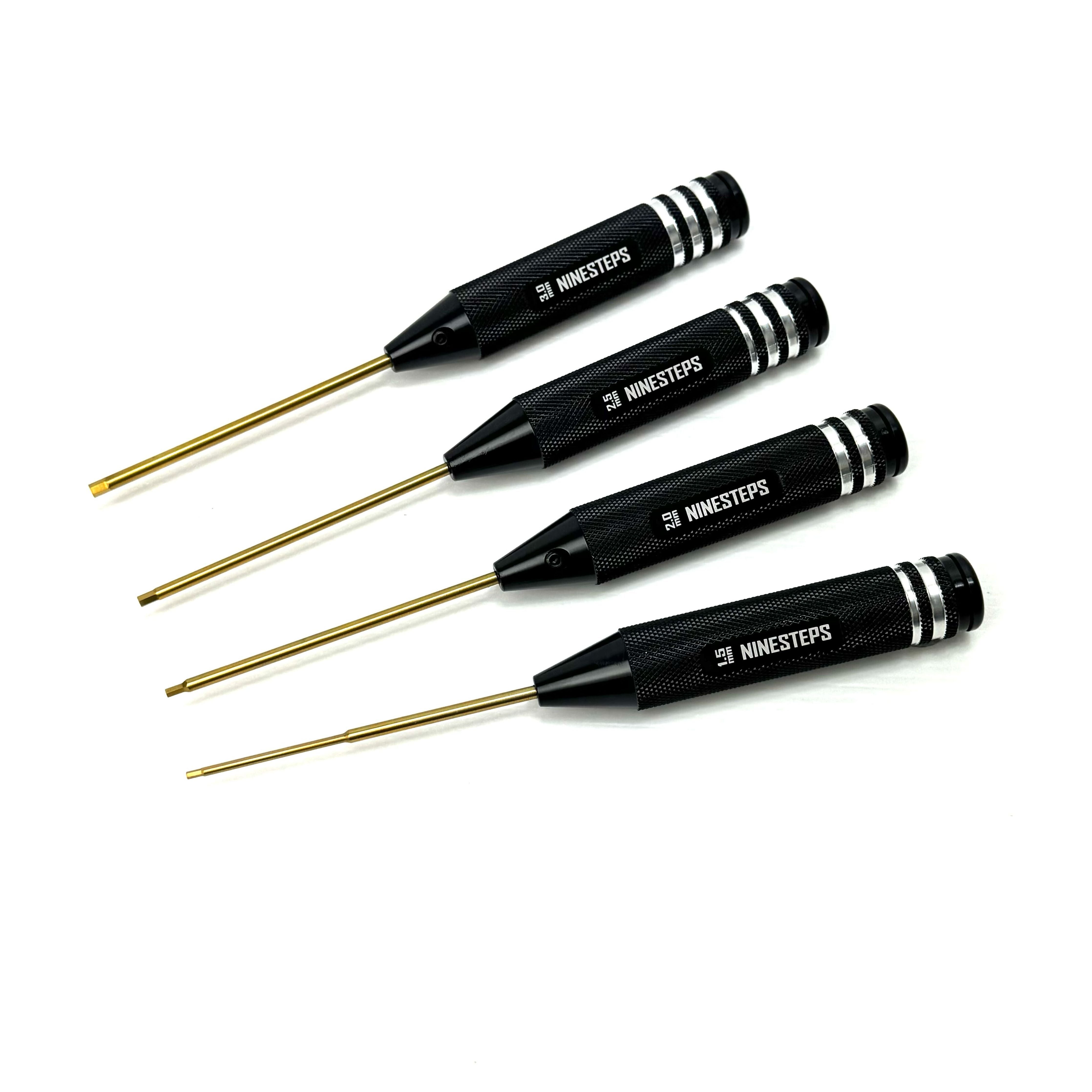 NineSteps 1.5, 2.0, 2.5 & 3.0 X 120mm Allen Driver Set (Tungsten Steel)