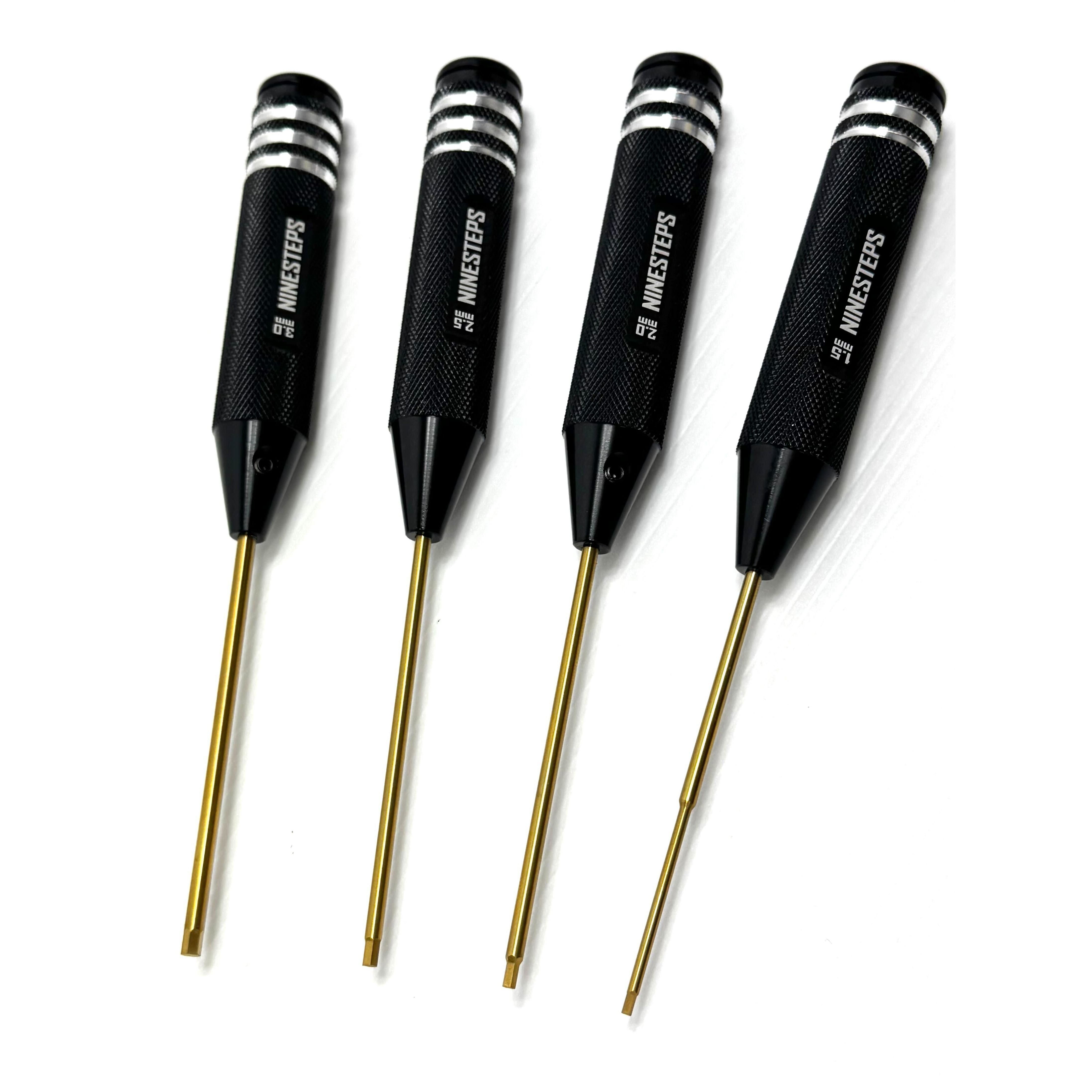 NineSteps 1.5, 2.0, 2.5 & 3.0 X 120mm Allen Driver Set (Tungsten Steel)