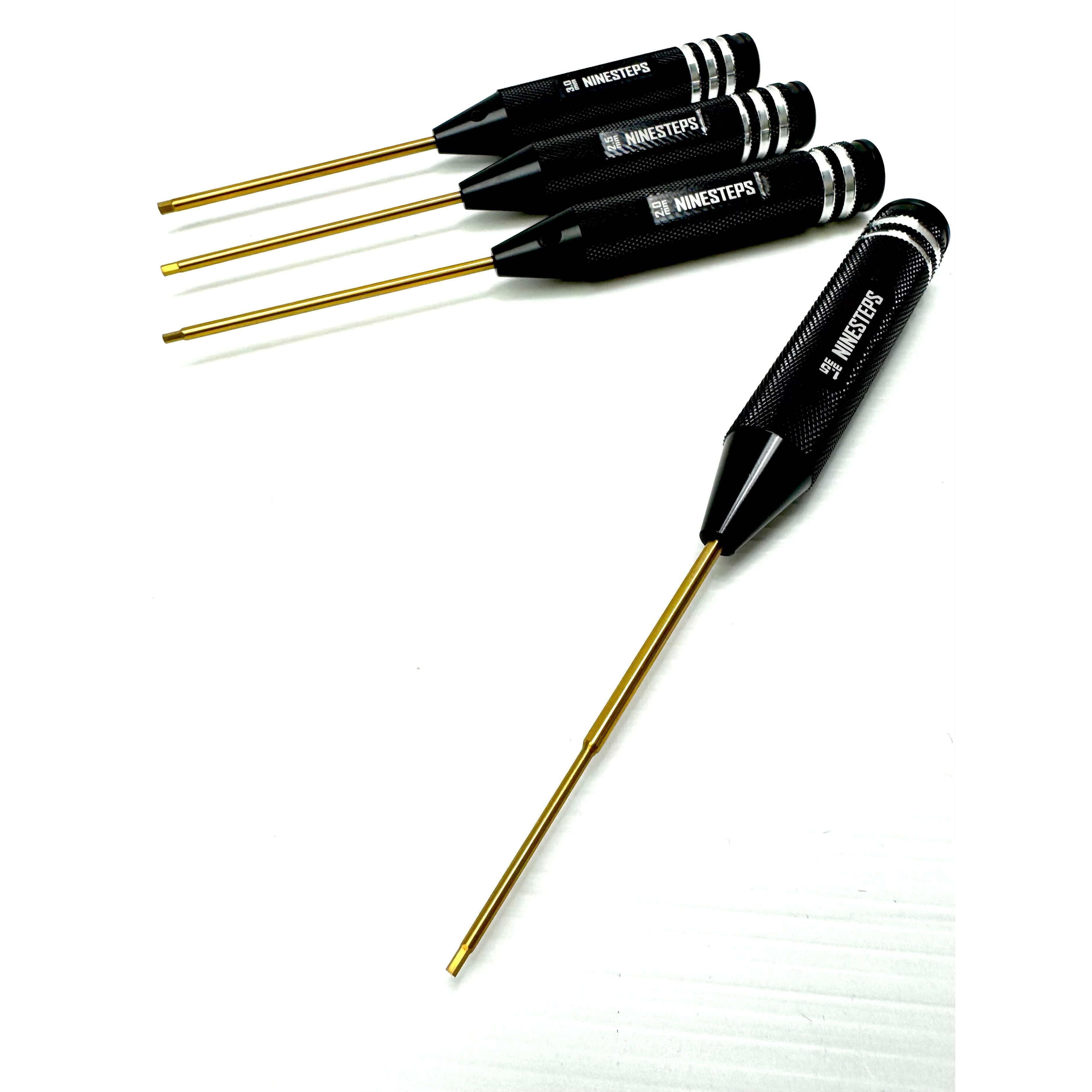 NineSteps 1.5, 2.0, 2.5 & 3.0 X 120mm Allen Driver Set (Tungsten Steel)