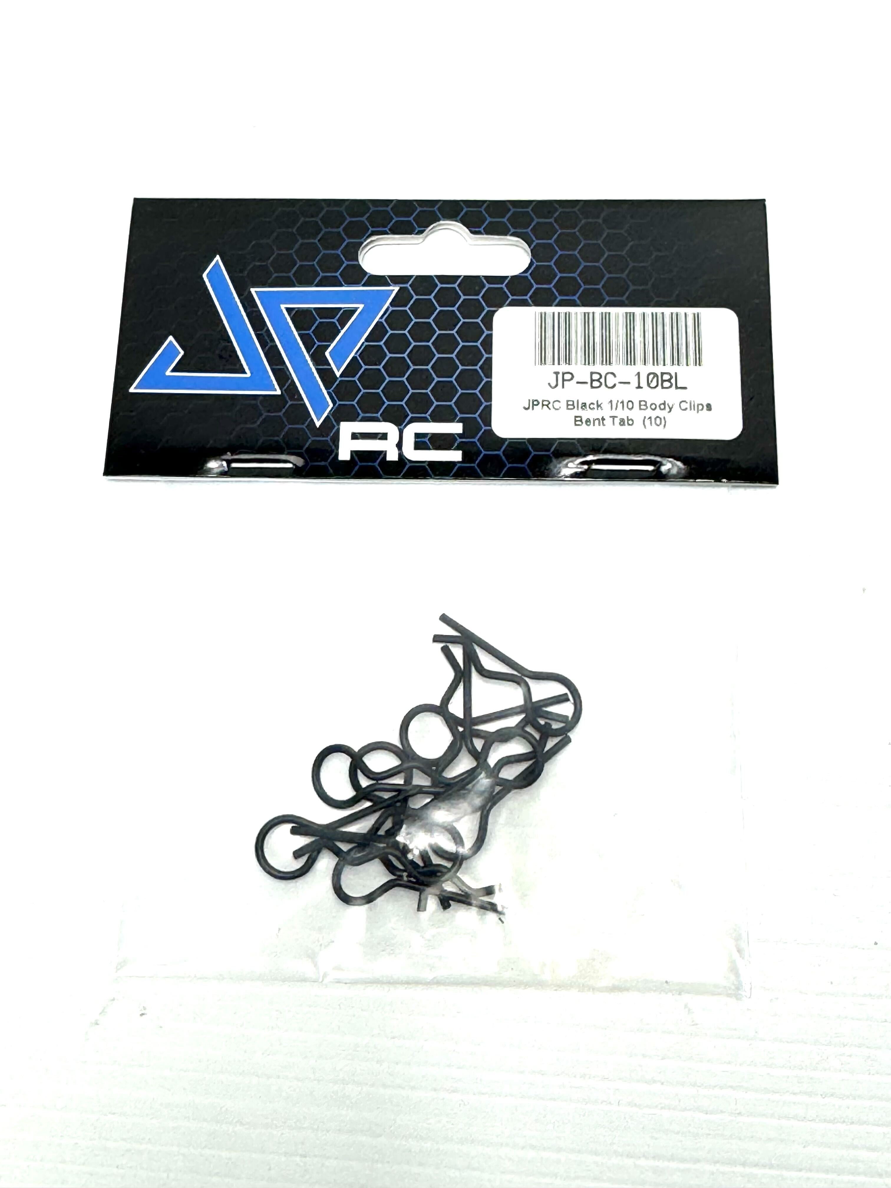 JPRC Black 1/10 Body Clips Bent Tab  (10)