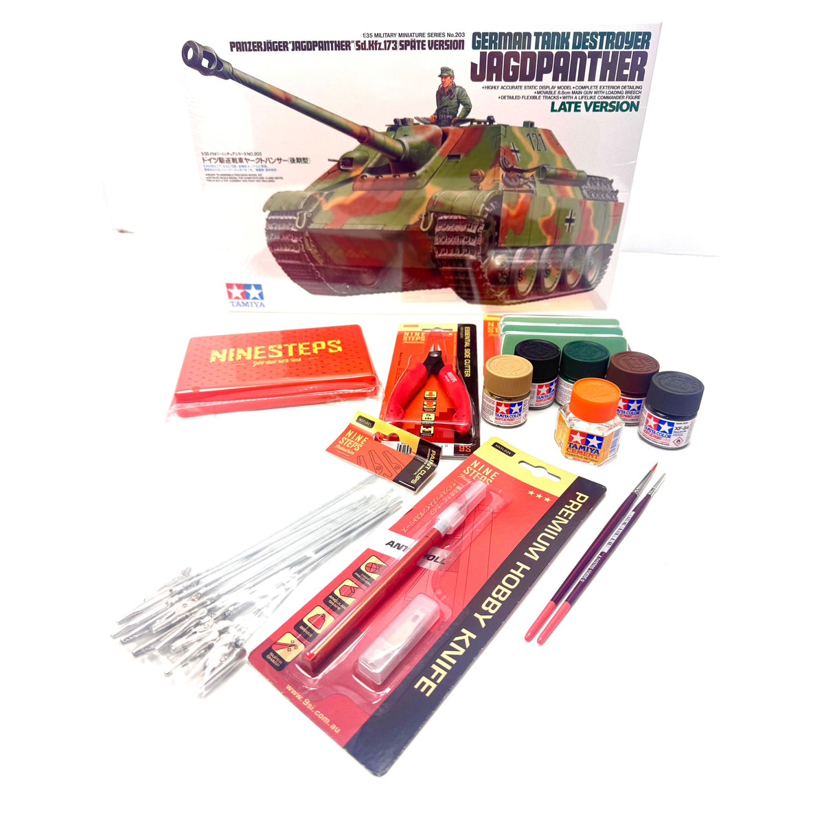 Hearns Hobbies Complete Model Building Starter Bundle – Tamiya 1/35 Jagdpanther