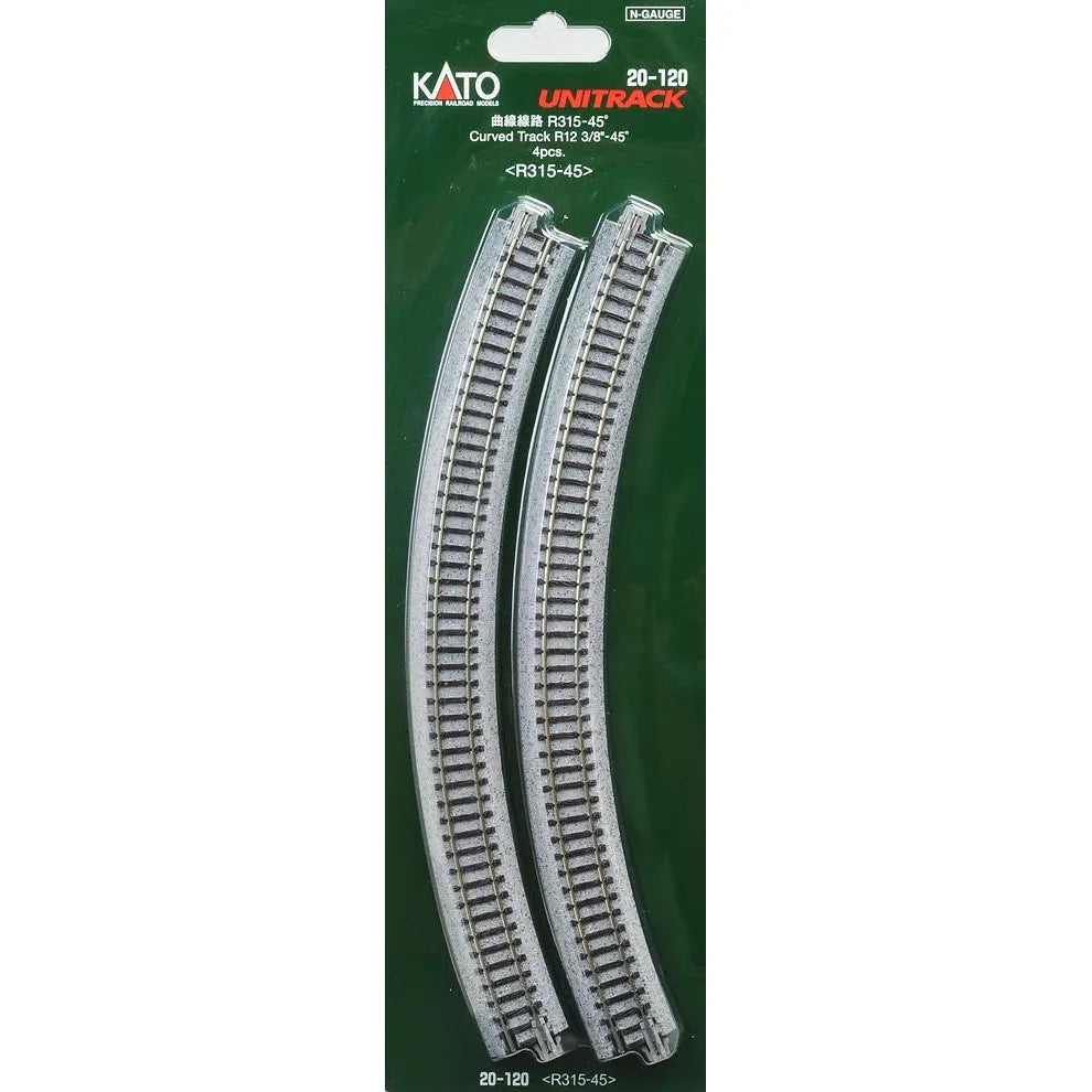 KATO N Unitrack Curved Track R315/45Deg (4 Pack)