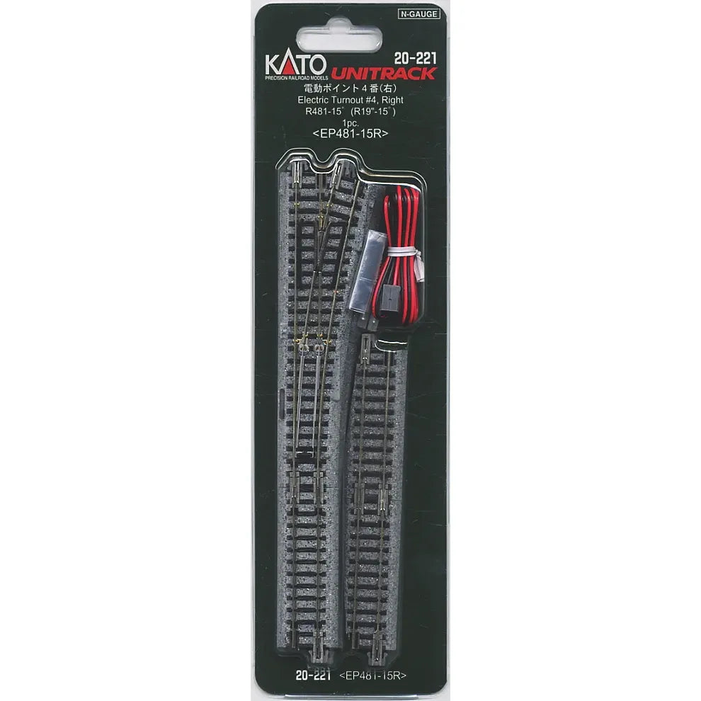 KATO N Unitrack Turnout Right Hand #4 481mm 15Deg