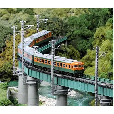 KATO N Unitrack Deck Girder Curved Bridge 481mm 15Deg Green