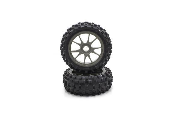 KYOSHO 10-Spoke Wheel with Tire (Gunmetal/KC/2pcs)