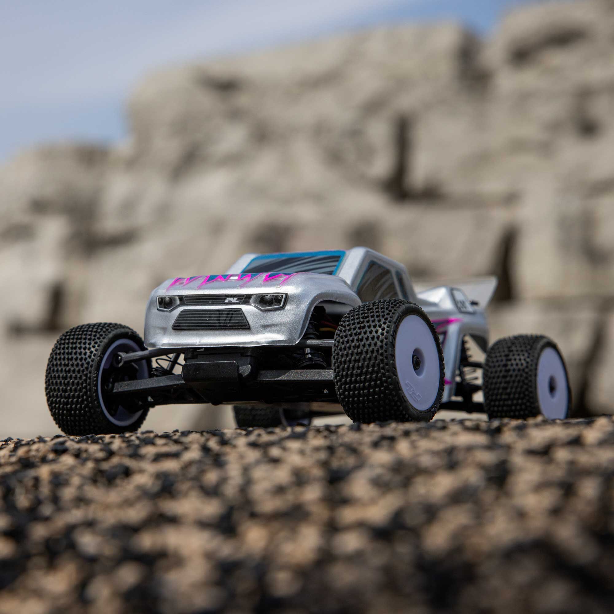 Losi 1/28 Micro-T 2S 2WD RTR Stadium Truck (Battery & Charger Included), Silver