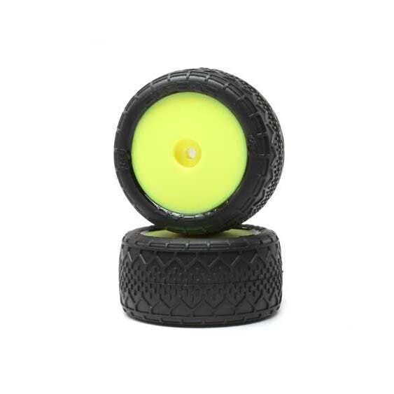 Losi Rear Mounted BK Bar with Yellow Wheels, 2pcs, Mini-B