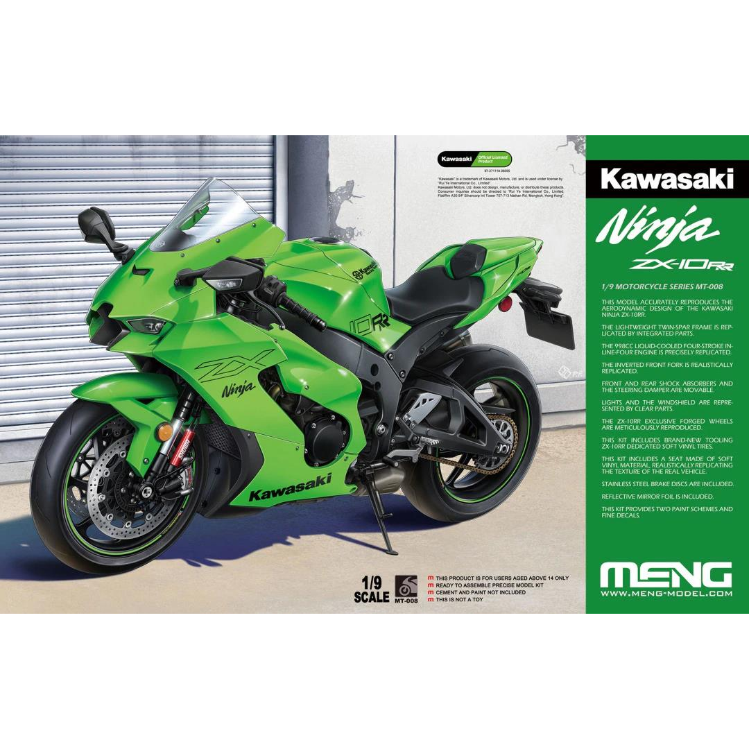 MENG 1/9 Kawasaki Ninja ZX-10RR Plastic Model Kit