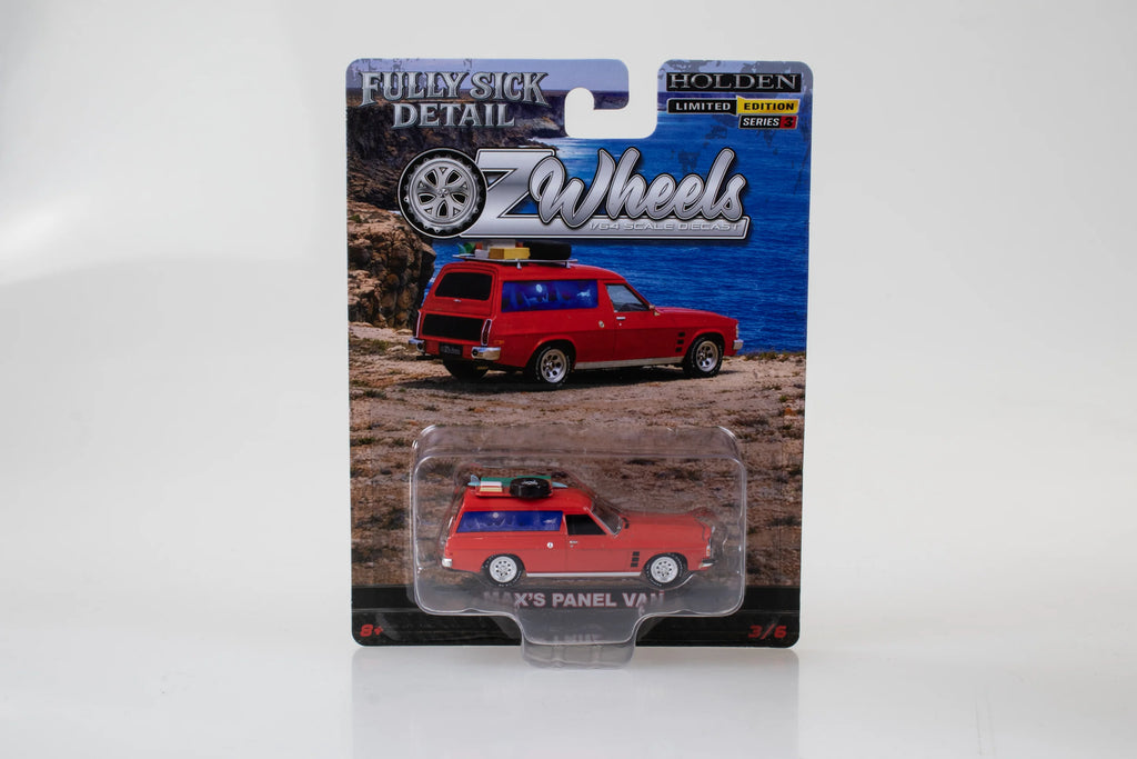 OZ LEGENDS 1/64 R3 Fully Sick Detail OZ Wheels - Holden HJ Panel Van - Orange - Mad Max