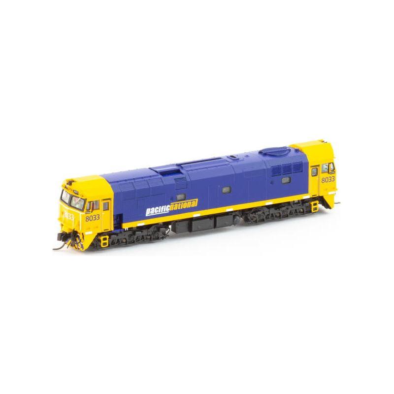 AUSCISION N Scale 80 Class - 8033 Pacific National - Blue/Yellow - DCC Sound Equipped