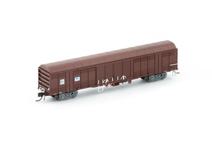 AUSCISION N Scale - NLKY Louvred Van - SRA Red with Blue L7 - Single Wagon - Wagon Number: NLKY- (NNLV-27)
