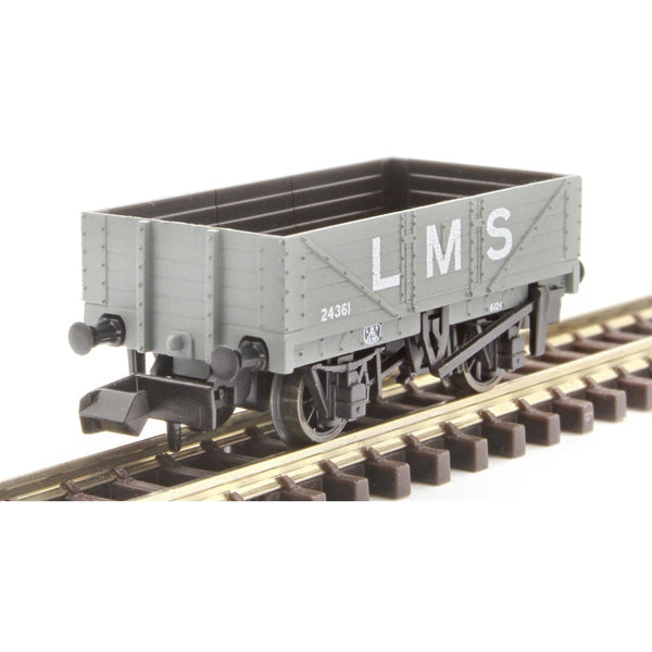 PECO N RTR 9ft 5 Plank Open Wagon, LMS, Grey (NR5003M)