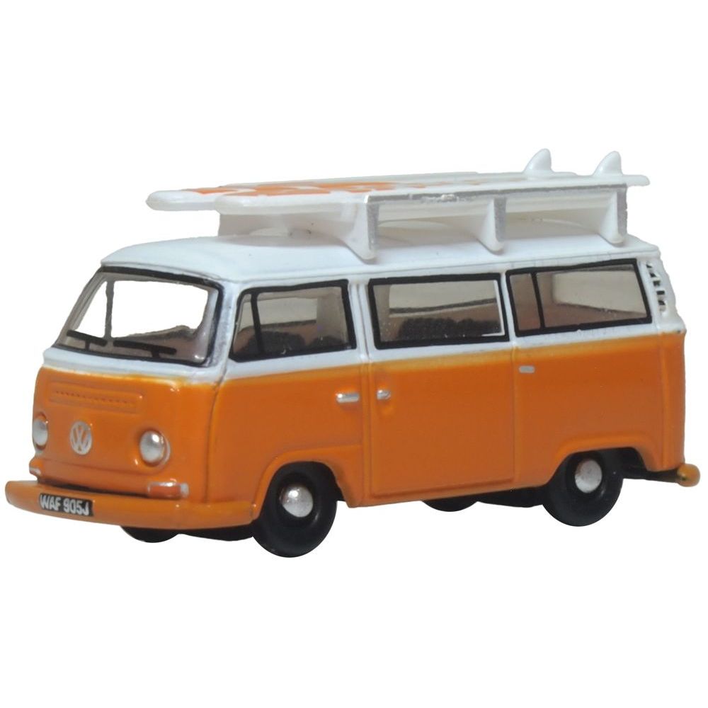 OXFORD 1/148 VW T2 Bay Window Bus/Surfboards Signal Orange/White