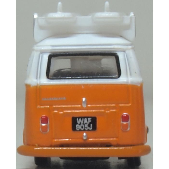 OXFORD 1/148 VW T2 Bay Window Bus/Surfboards Signal Orange/White