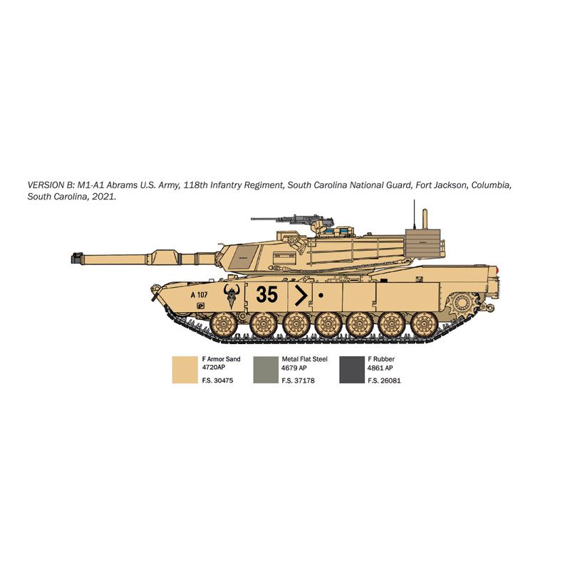 ITALERI 1/35 M1A1 Abrams (Includes Australian Decals)- War Thunder Series