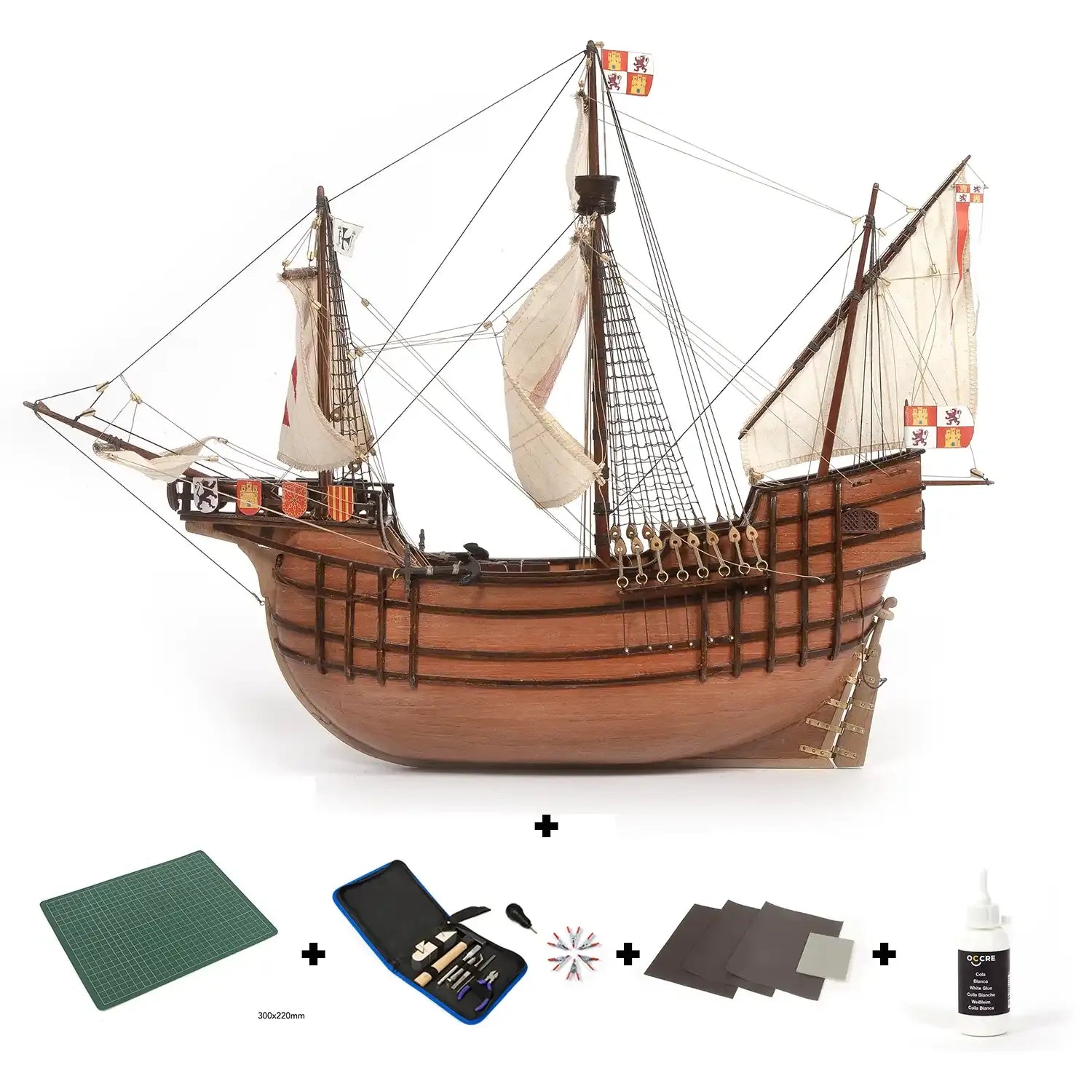 OcCre 1/50 Santa Maria Starter Pack Wooden Model Ship Kit